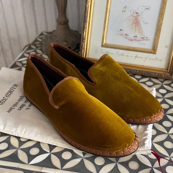 Flabelus | Shoes | Mens Velvet Loafers Mustard By Flabelus  display picture 2